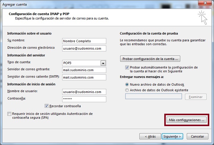 Agreagar cuenta de Outlook 2013 Agreagar cuenta de Outlook 2013